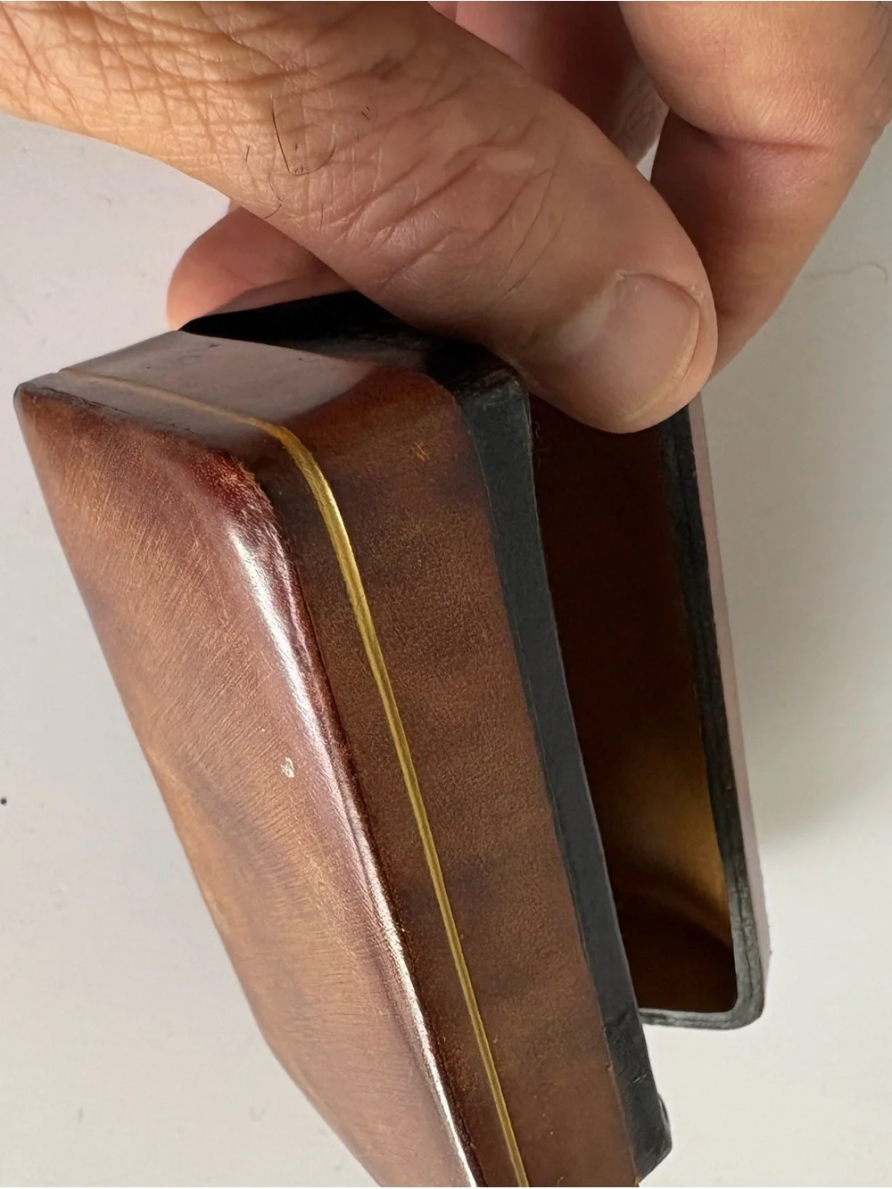 Compact Brown Leather Jewelry Case